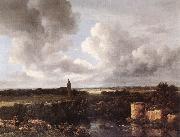 Jacob van Ruisdael An Extensive Landscape with Ruined Castle and Village Church oil painting